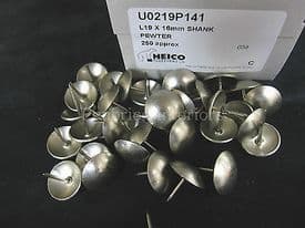 250 LARGE 19mm UPHOLSTERY NAILS Matt sheen silver PEWTER domed head pins studs