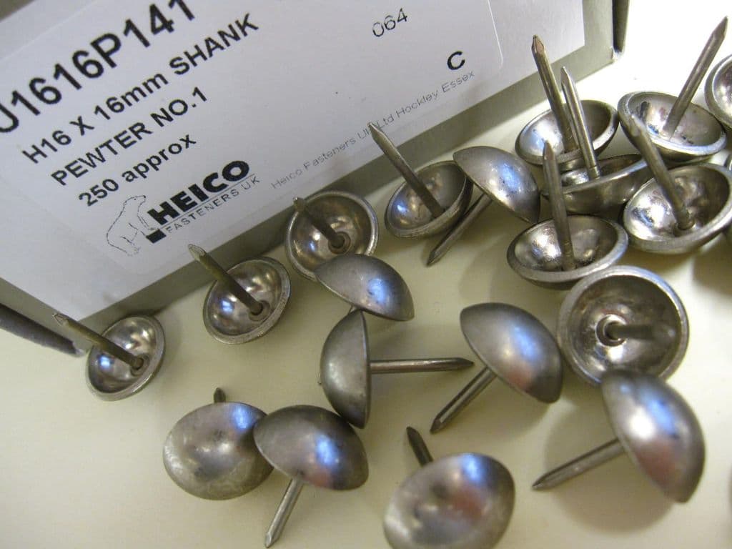 250 Antique on Steel 16mm upholstery nails large tacks Heico furniture studs 