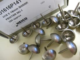 250 Pewter silver 16mm upholstery nails large tacks Heico H16 furniture studs