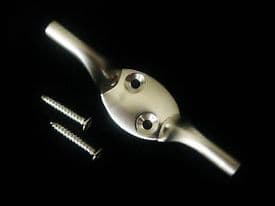 3 CLASSIC satin silver cleat hook with screws  Roman blind cord hook matt steel