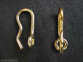 30 BRASS PLATED SEW ON CURTAIN HOOKS - STRONG GOLD SEWING HOOK