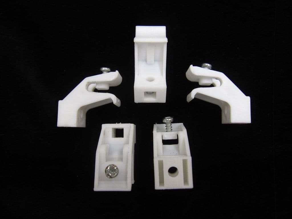 Integra 28mm Curtain Pole Recess Brackets – Snap-Fit Spring Clip End Supports (Pack Of 2)