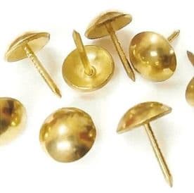 50 Brass plated 16mm upholstery nails large tacks Heico H16 furniture studs