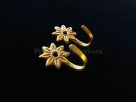 50 Mini solid brass flower petal hooks  Small curtain tassel multi use star hook