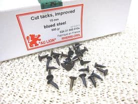 500g box of Upholstery tacks 10mm - 1000 approx blue steel improved cut nails