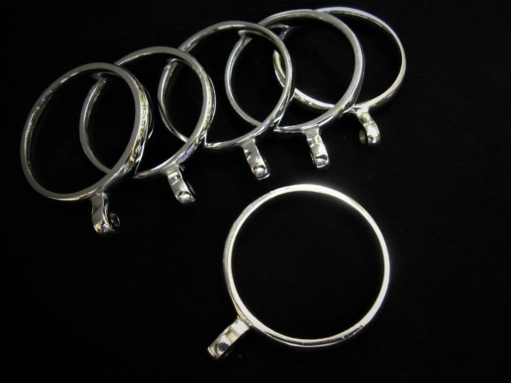 6 Curtain Pole Rings Chrome For 2435mm Poles Regency Celtic Rail