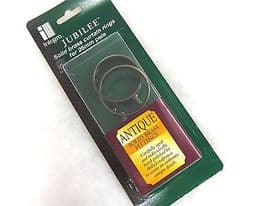 6 Integra Jubilee Antique brass curtain pole rings for 25mm poles int dia 40mm
