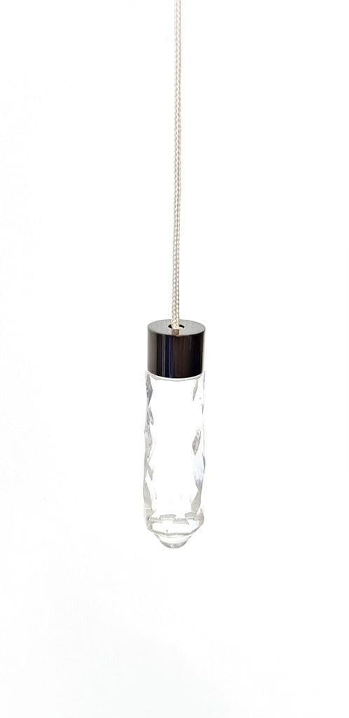 Clear glass effect 3 Brushed silver steel light cord pull Blind acorn weight 