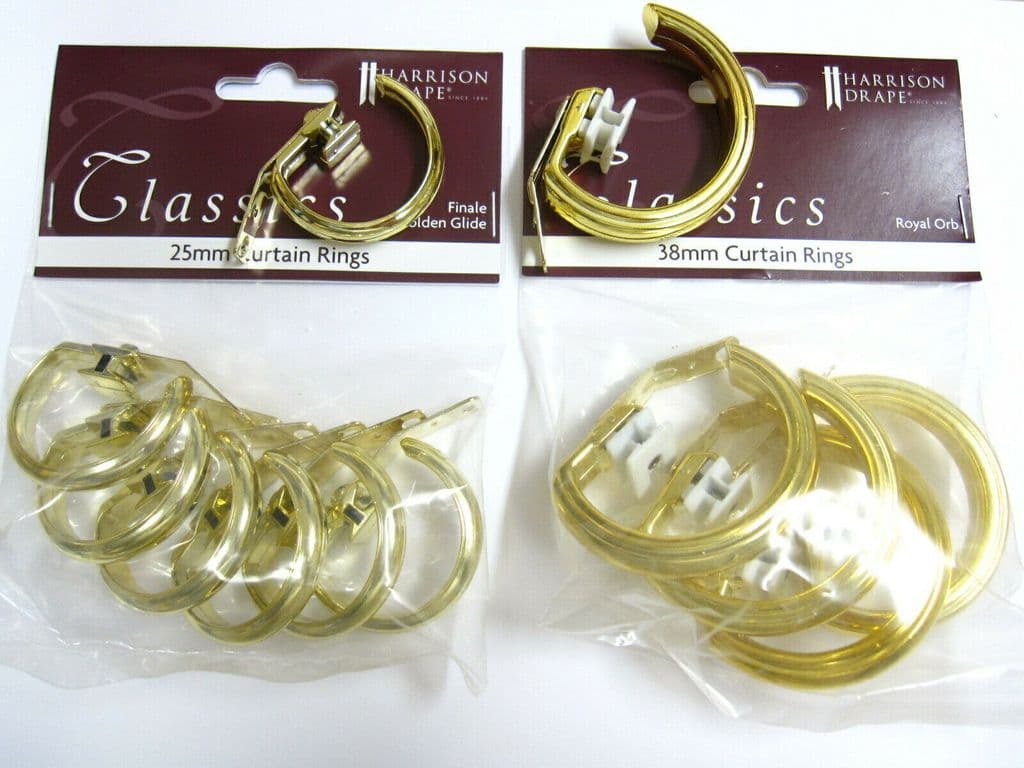 Brass Corded Curtain Pole Rings Harrison Drape Royal Orb Golden Glide Integra