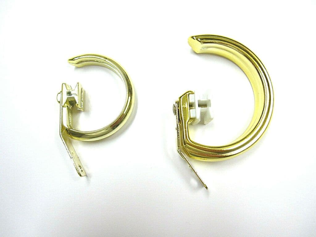 4 Pack Harrison Drape Integra Brass Corded Curtain Pole Rings - Royal Orb Gold, Traditional Wall Mounted