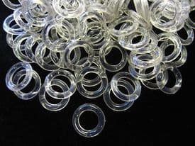 Clear Roman blind rings - Superior UV resistant 13mm polycarbonate sew on ring