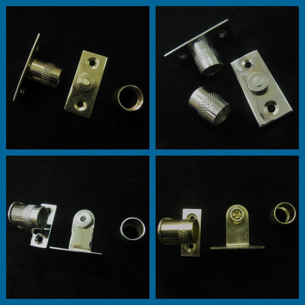Curtain rod sockets Brackets for 12mm diameter net rods tube in Chrome