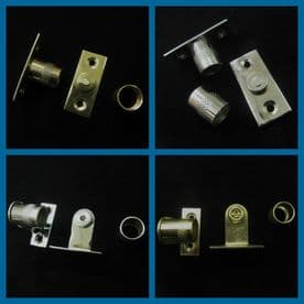 Curtain rod sockets - Brackets for 9 / 10 mm diameter rods tube in Chrome and brass