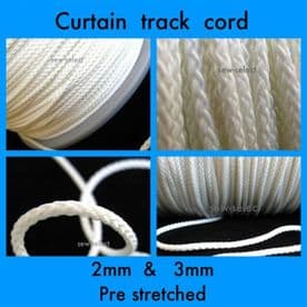 Curtain track cord - 2mm and 3mm Diameter Option
