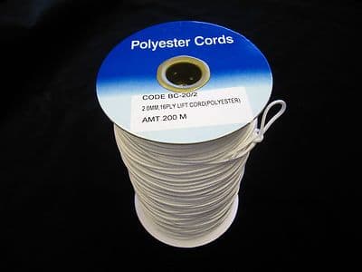 Strong Braided Polyester Cord - 1.2mm X 200 Meter Reel - Perfect For Roman Blinds, Builders Line, Crafts & DIY