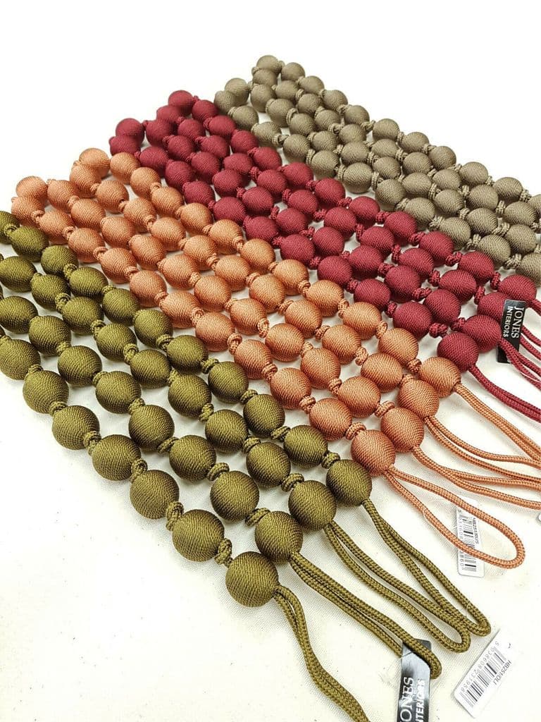 Henley Curtain Rope Tiebacks 2 Ball Rope String Tie Backs Cord Ties PER