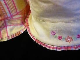 M&S Reversible baby's hat NEW Cool girls summer sun protection Petit Bebe shade