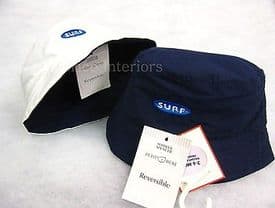 Marks & Spencer reversible blue white sun sea & surf beach hat solar reflect cap