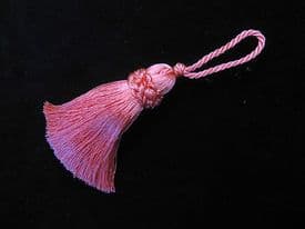 Pink key tassel - 10cm + loop - Luxury blind cushion curtain or fabric trim