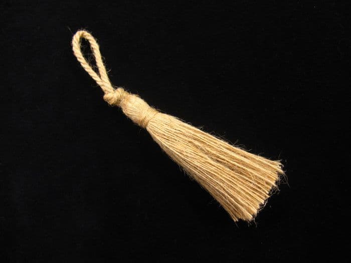 Small jute key tassel - Hard wearing rope string tasselled trim for home items