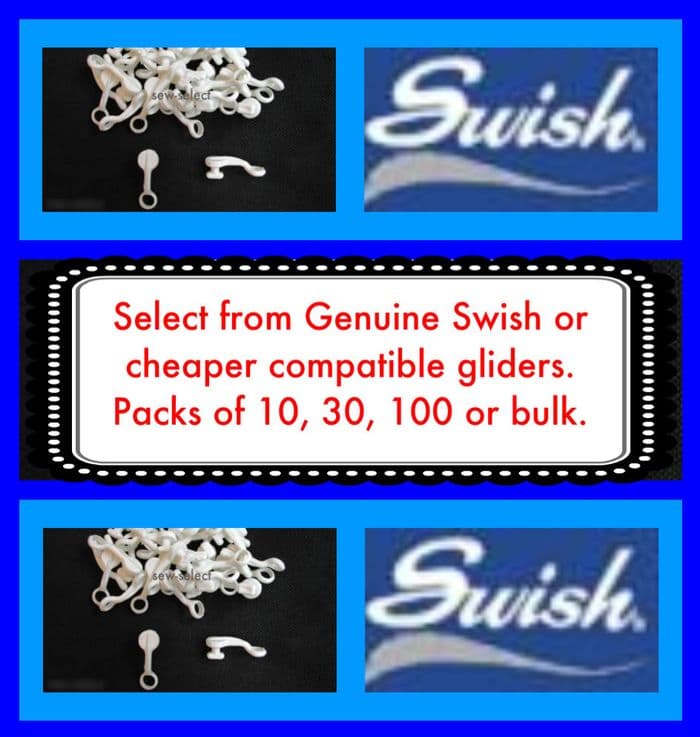 Swish Deluxe Curtain Track Gliders De luxe rail hooks