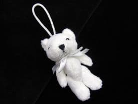 Teddy bear key tassel Ted on a rope small soft toy polyester fabric teddie bear