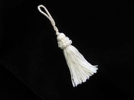 White silky key tassel - Wedding decoration or key tassel  -  13cm long