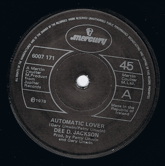DEE D. JACKSON Automatic Lover 7" Single Vinyl Record 45rpm Irish Mercury 1978