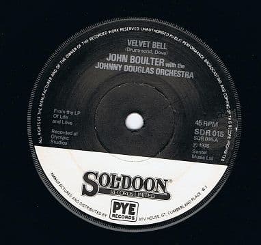 JOHN BOULTER Velvet Bell 7" Single Vinyl Record 45rpm Sol-doon 1976