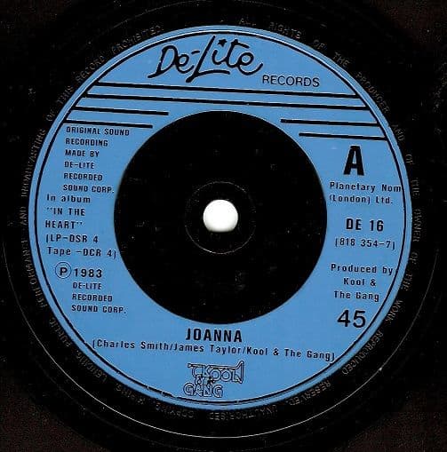 KOOL AND THE GANG Joanna Vinyl Record 7 Inch De-Lite 1983