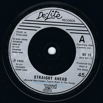 KOOL & THE GANG Straight Ahead 7" Single Vinyl Record 45rpm De-Lite 1983