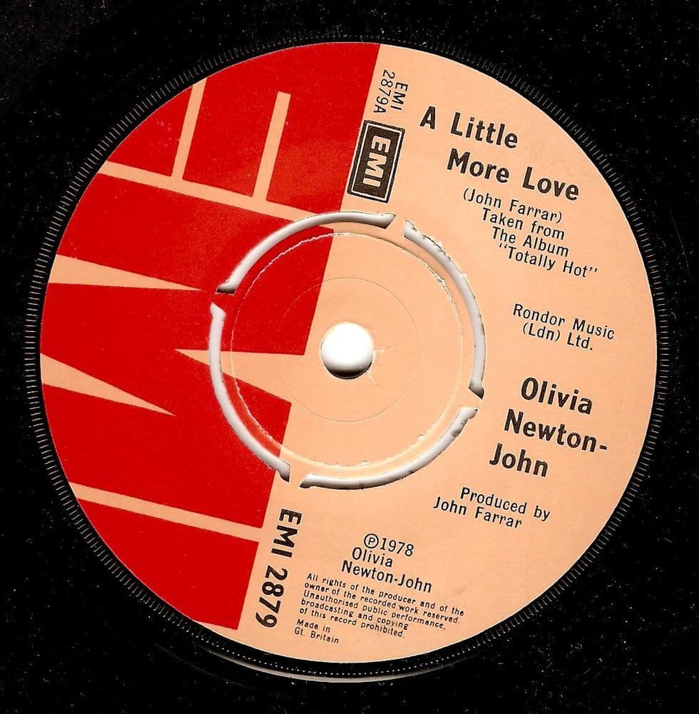 OLIVIA NEWTON-JOHN A Little More Love Vinyl Record 7 Inch EMI 1978