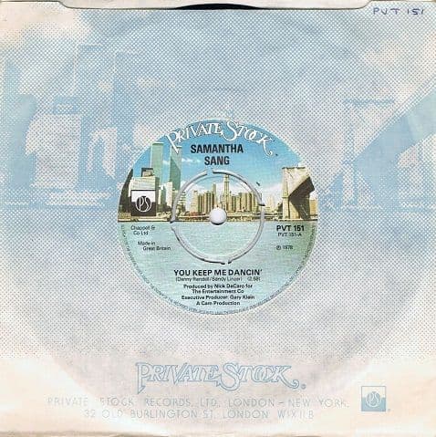 SAMANTHA SANG You Keep Me Dancin' 7" Single Vinyl Record 45rpm Private Stock 1978