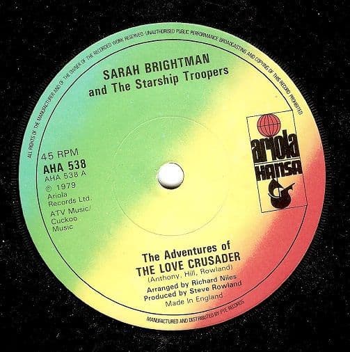 SARAH BRIGHTMAN The Adventures Of The Love Crusader Vinyl Record 7 Inch Ariola Hansa 1979