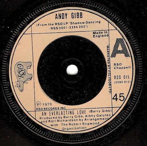 ANDY GIBB An Everlasting Love Vinyl Record 7 Inch RSO 1978