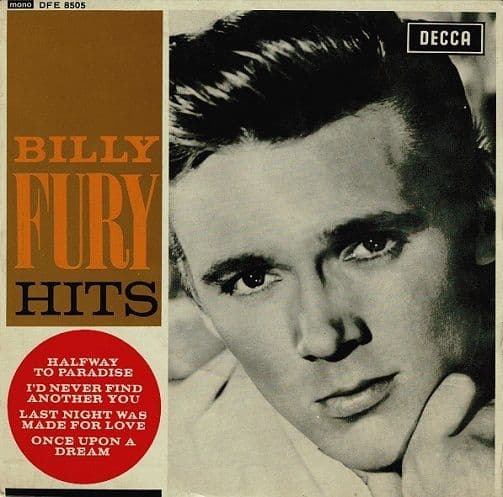 BILLY FURY Billy Fury Hits EP Vinyl Record 7 Inch Decca 1962