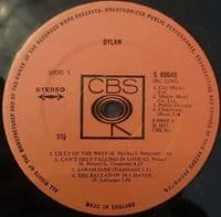 BOB DYLAN Dylan Vinyl Record LP CBS 1973