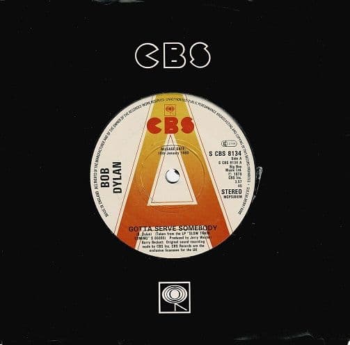 BOB DYLAN Gotta Serve Somebody Vinyl Record 7 Inch CBS 1980 Promo.