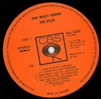 BOB DYLAN John Wesley Harding Vinyl Record LP CBS