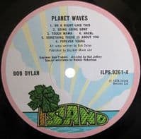 BOB DYLAN Planet Waves Vinyl Record LP Island 1974