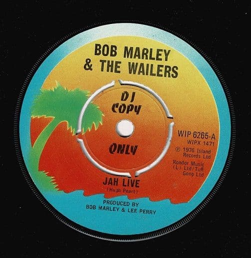 BOB MARLEY AND THE WAILERS Jah Live Vinyl Record 7 Inch Island 1976 Promo