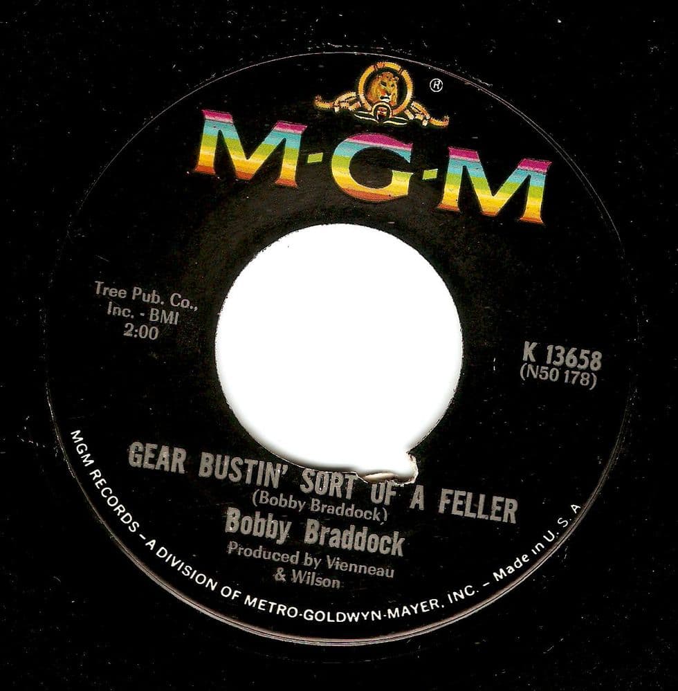 BOBBY BRADDOCK Gear Bustin' Sort Of A Feller Vinyl Record 7 Inch US MGM 1967