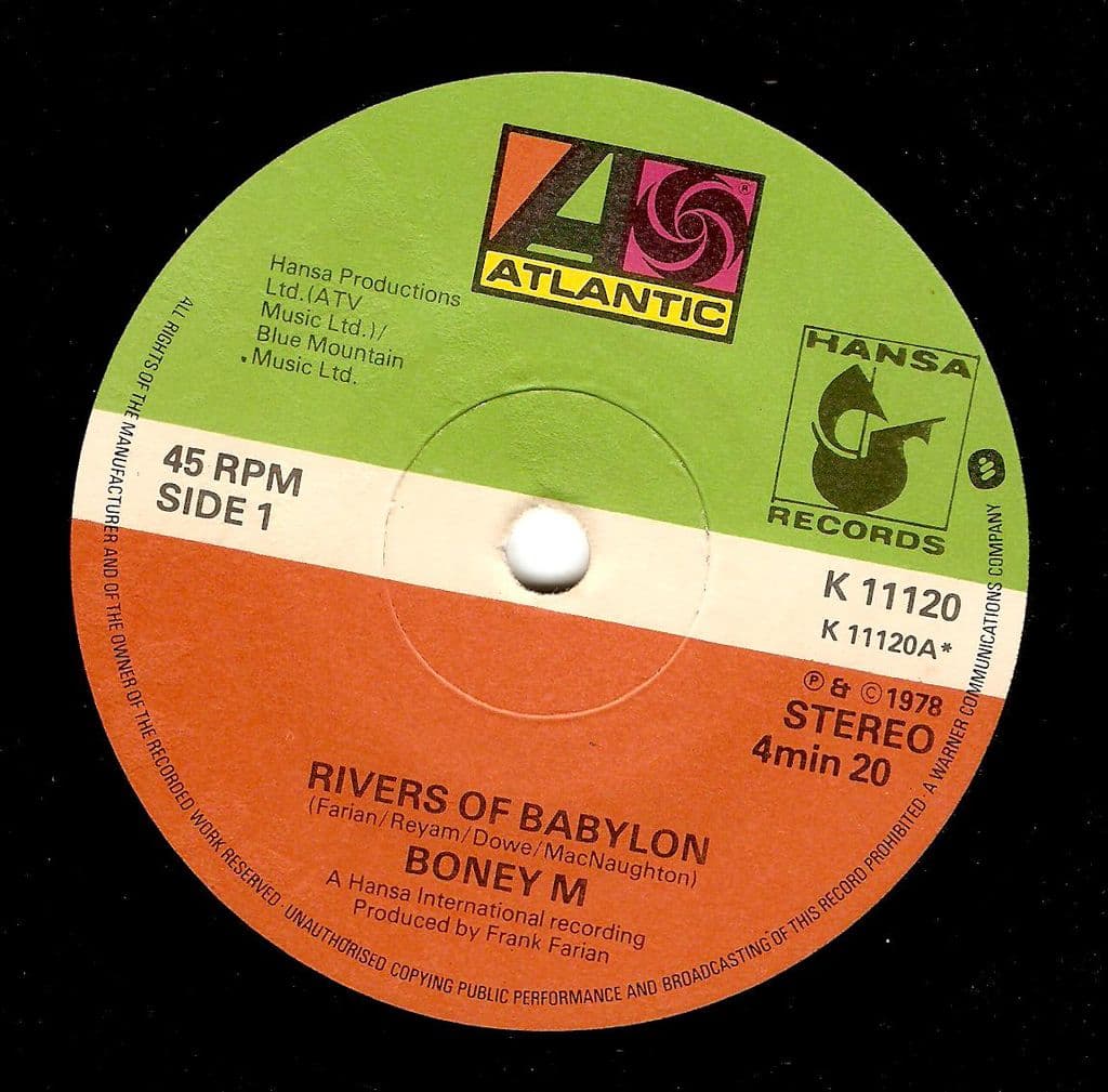 Boney M Rivers Of Babylon Vinyl 7 Inch | Planet Earth Records