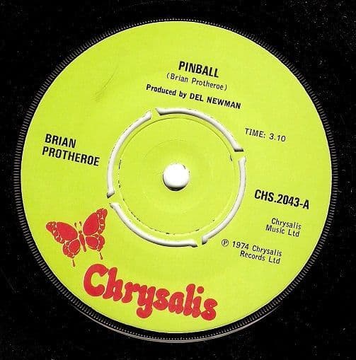 BRIAN PROTHEROE Pinball Vinyl Record 7 Inch Chrysalis 1974