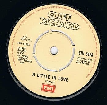 CLIFF RICHARD A Little In Love Vinyl Record 7 Inch EMI 1980