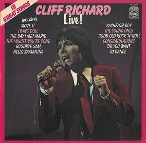 CLIFF RICHARD Cliff Richard Live Vinyl Record LP MFP 1972