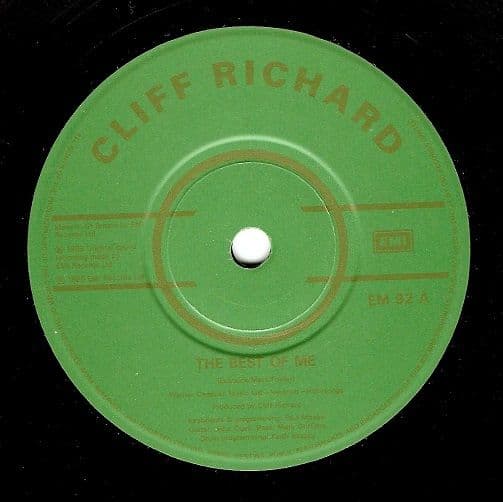 CLIFF RICHARD The Best Of Me Vinyl Record 7 Inch EMI 1989