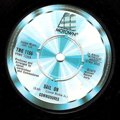 COMMODORES Sail On Vinyl Record 7 Inch Motown 1979