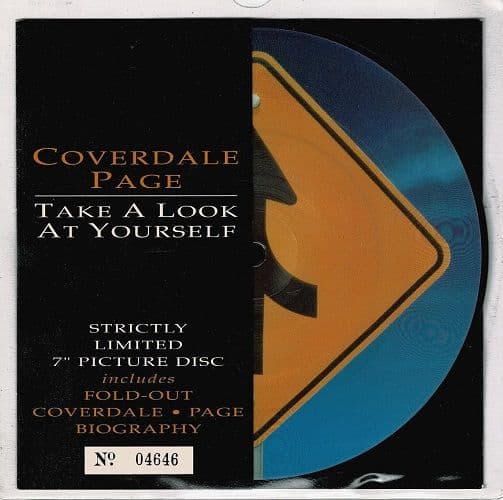 COVERDALE PAGE Take A Look At Yourself Vinyl Record 7 Inch EMI 1993 Picture Disc