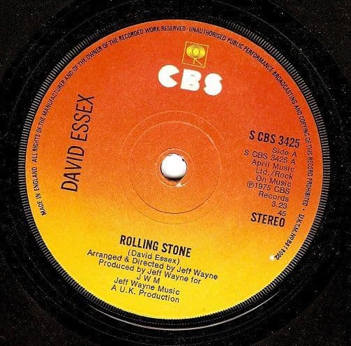 DAVID ESSEX Rolling Stone Vinyl Record 7 Inch CBS 1975